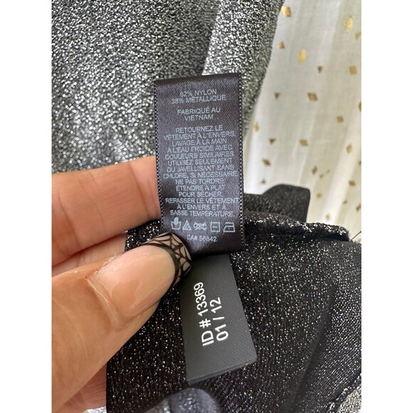 Express Women's Semi Sheer Metallic Shimmer Holiday Racerback Tank Top S - Picture 7 of 7